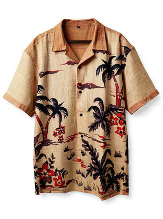 Rising Sun Tropical Shirt - Burgundy