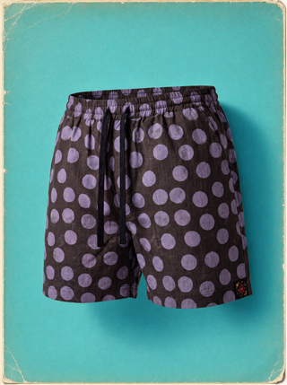 Pool Shorts — Polka Dots (Purple)