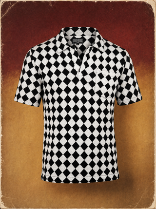 Riviera Shirt — Harlequin (Brown/White)