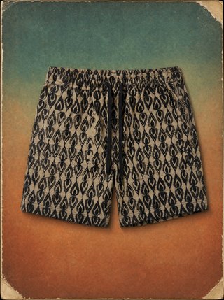 Pool Shorts — Disco Flame (Smoke) — Pure Linen