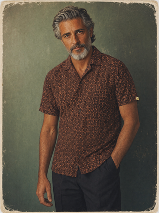 Kuta Shirt — Latin Sun (Orange)