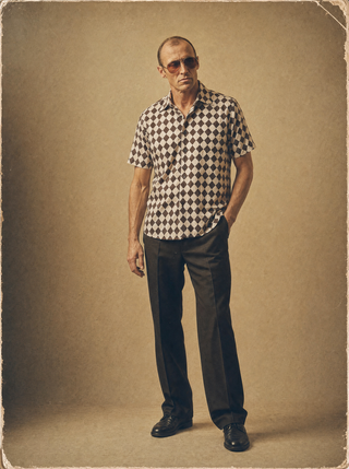 Sanur Shirt — Harlequin (Brown/White)